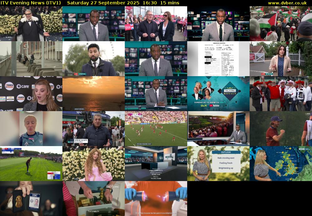 ITV Evening News (ITV1) Saturday 27 September 2025 16:30 - 16:45