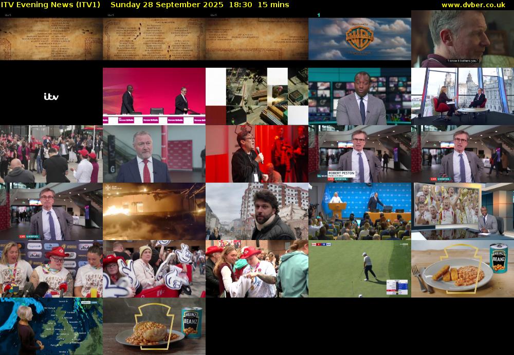 ITV Evening News (ITV1) Sunday 28 September 2025 18:30 - 18:45