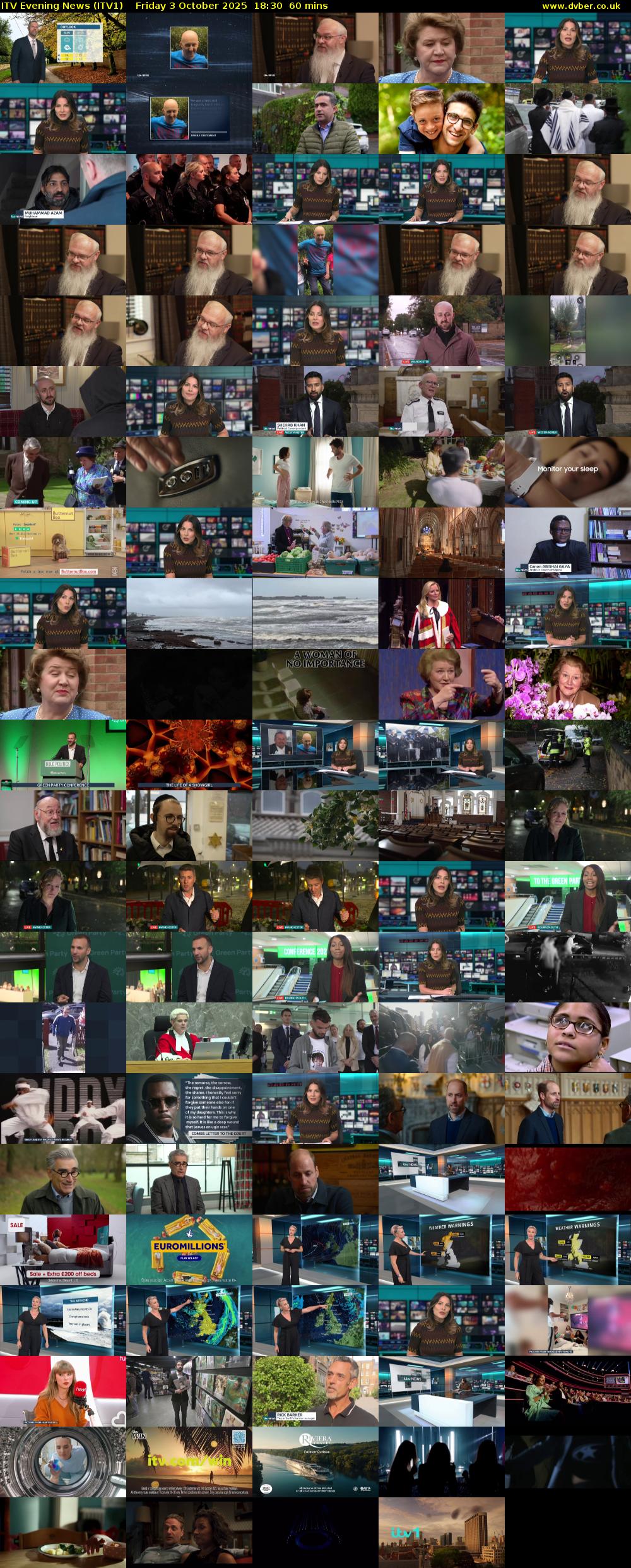 ITV Evening News (ITV1) Friday 3 October 2025 18:30 - 19:30