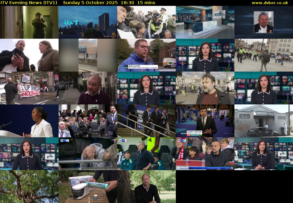 ITV Evening News (ITV1) Sunday 5 October 2025 18:30 - 18:45