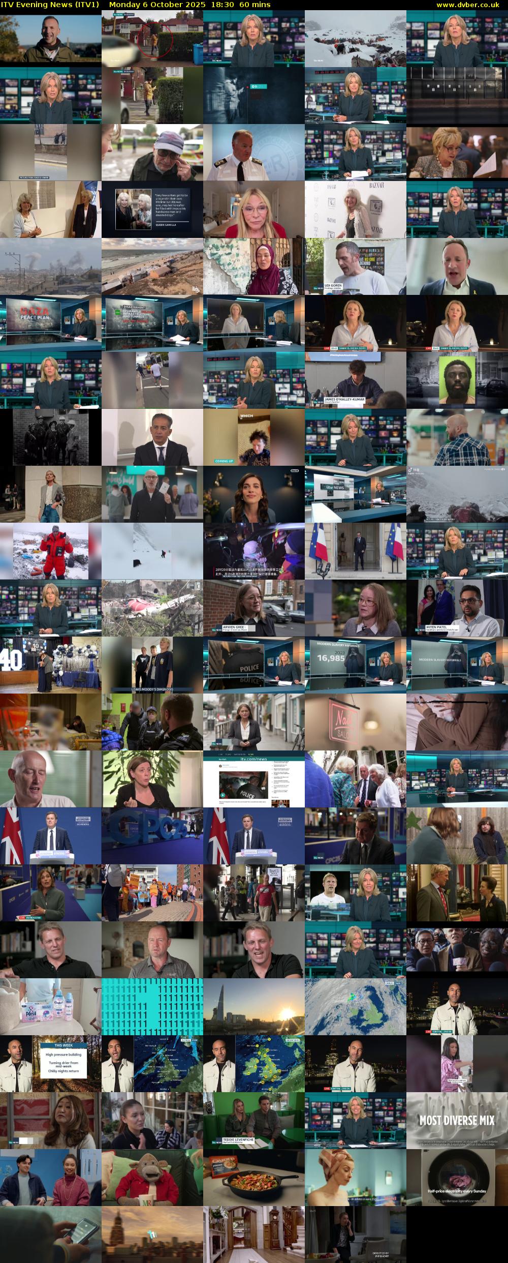 ITV Evening News (ITV1) Monday 6 October 2025 18:30 - 19:30