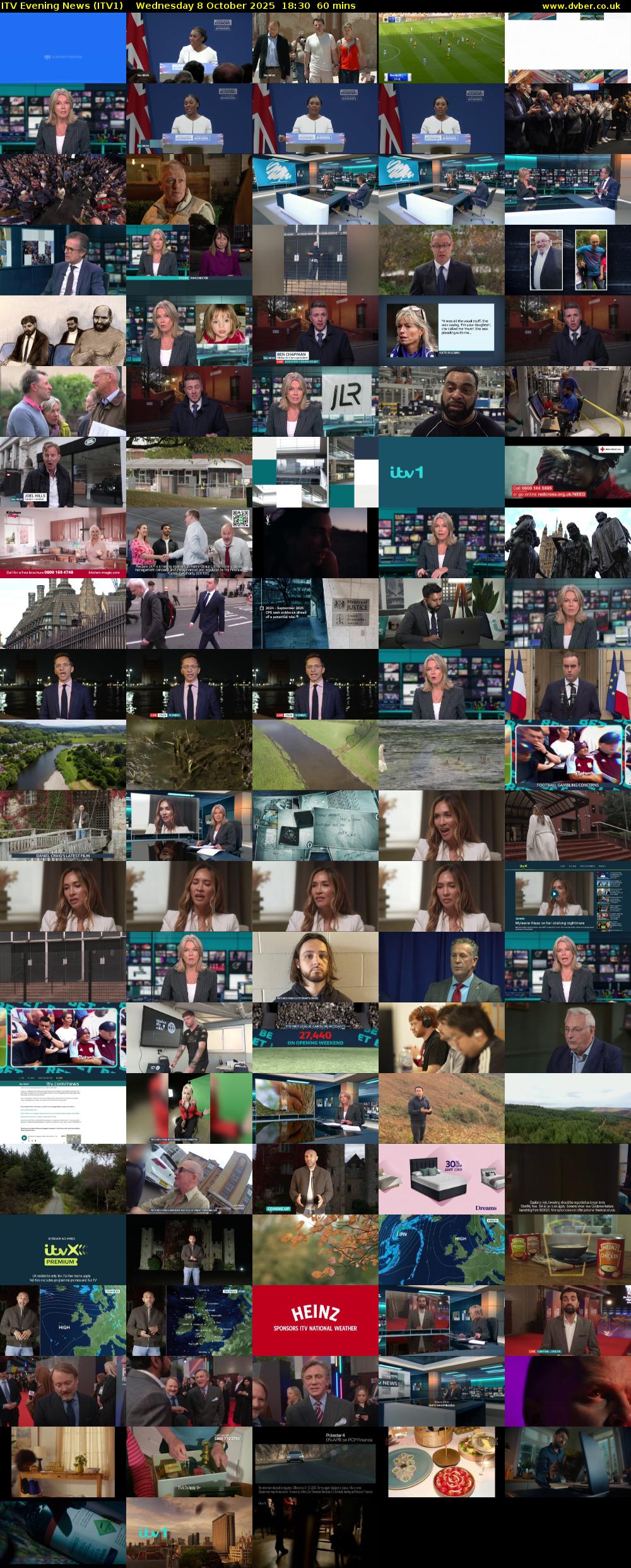 ITV Evening News (ITV1) Wednesday 8 October 2025 18:30 - 19:30