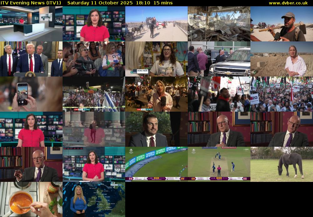 ITV Evening News (ITV1) Saturday 11 October 2025 18:10 - 18:25