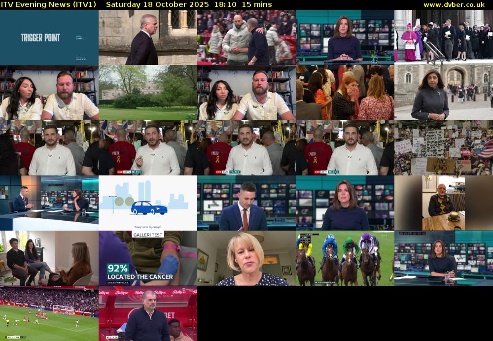 ITV Evening News (ITV1) Saturday 18 October 2025 18:10 - 18:25