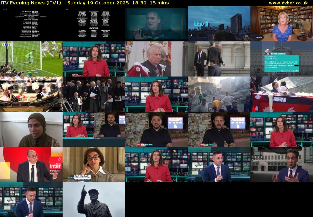 ITV Evening News (ITV1) Sunday 19 October 2025 18:30 - 18:45