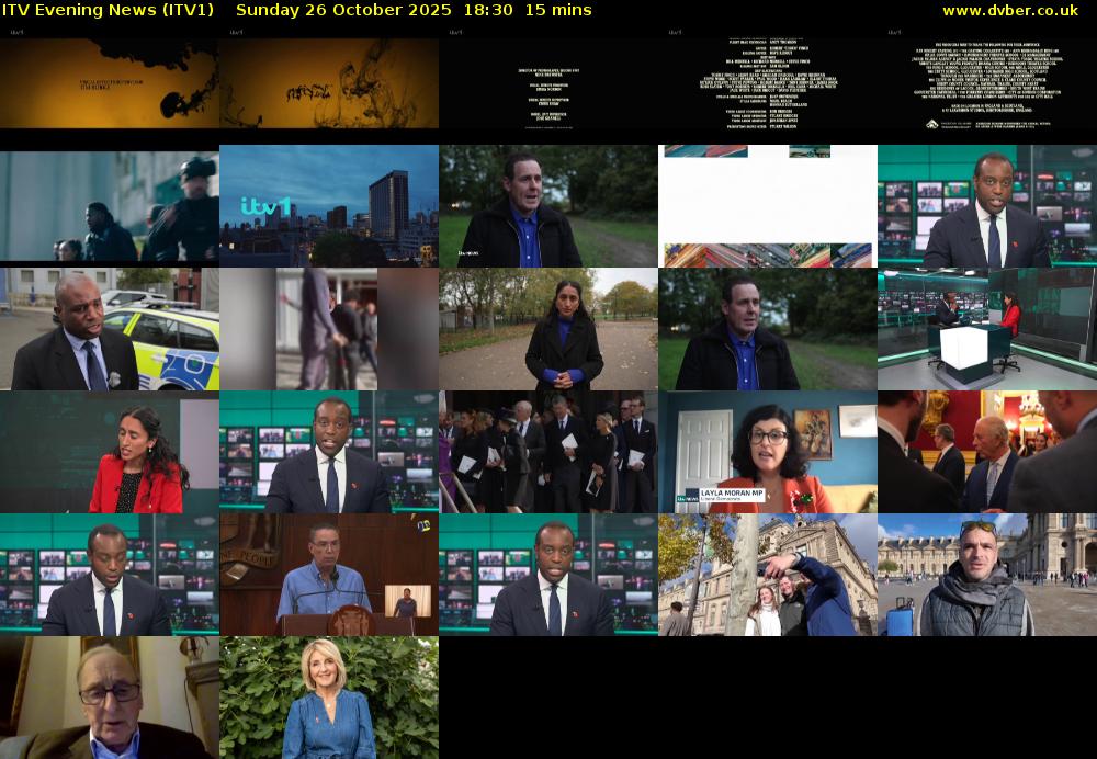 ITV Evening News (ITV1) Sunday 26 October 2025 18:30 - 18:45