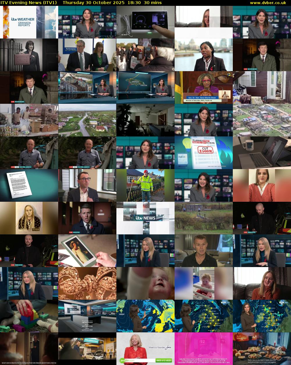ITV Evening News (ITV1) Thursday 30 October 2025 18:30 - 19:00