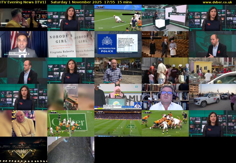 ITV Evening News (ITV1) Saturday 1 November 2025 17:55 - 18:10