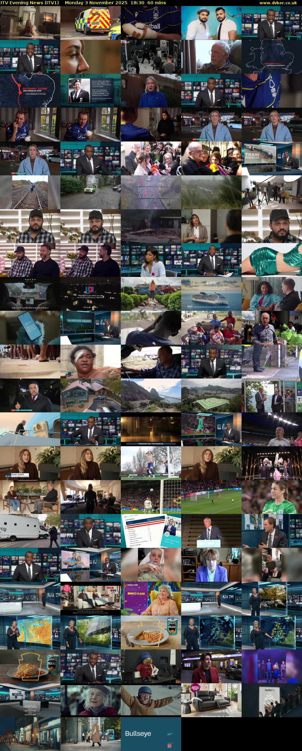 ITV Evening News (ITV1) Monday 3 November 2025 18:30 - 19:30