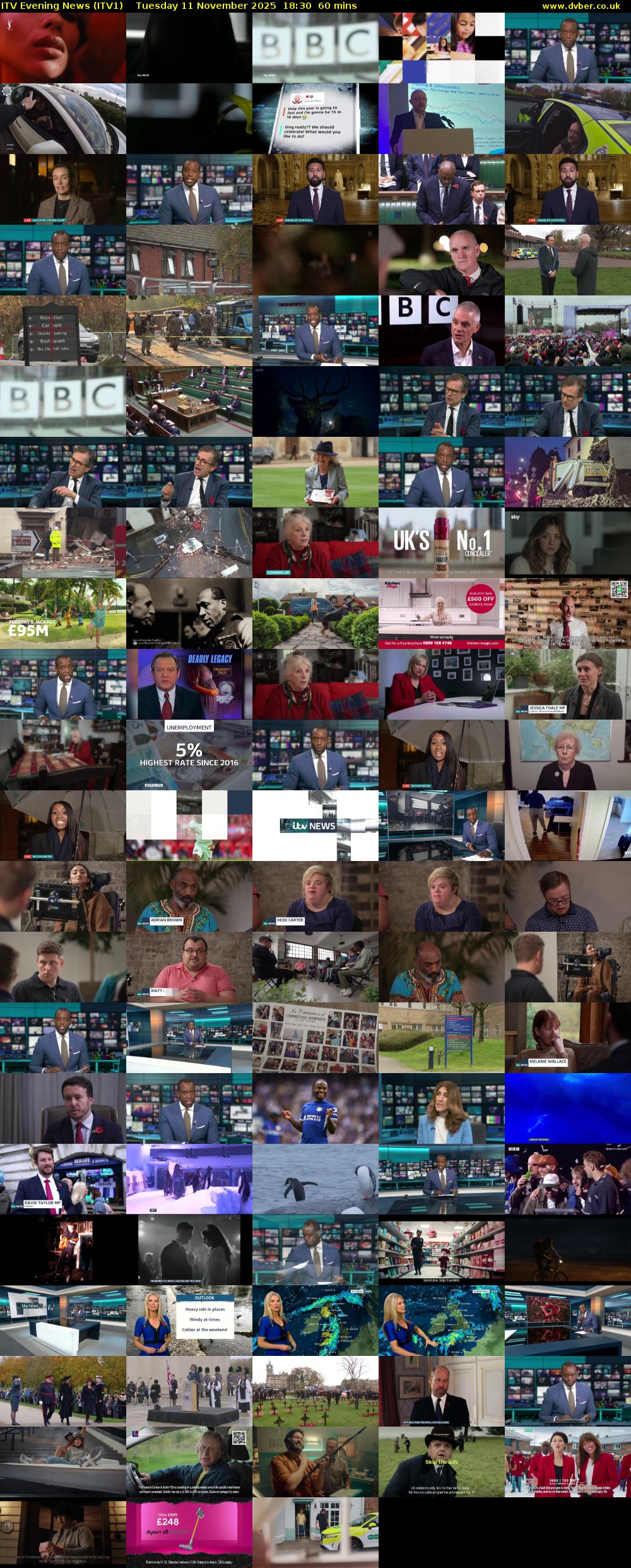 ITV Evening News (ITV1) Tuesday 11 November 2025 18:30 - 19:30