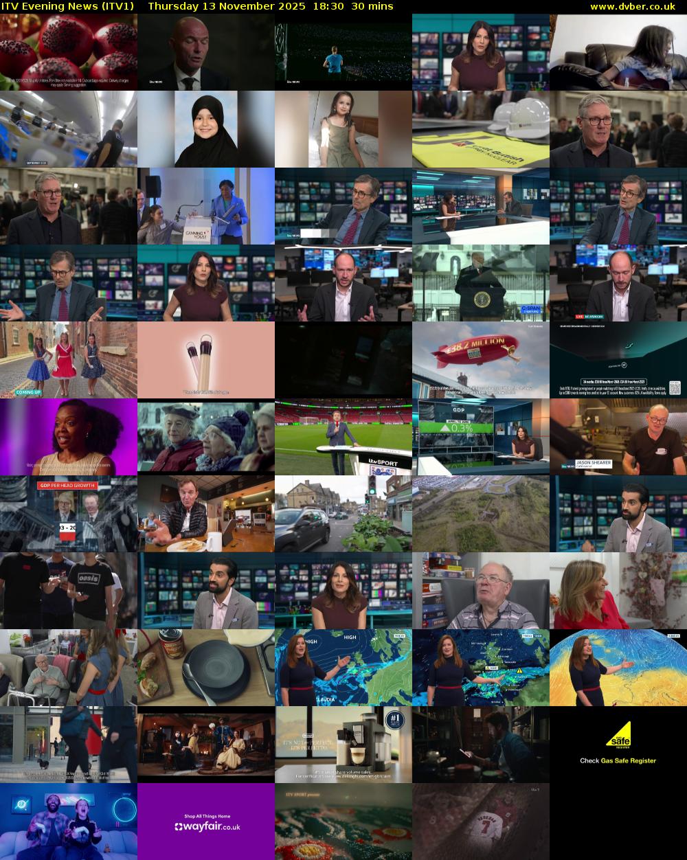 ITV Evening News (ITV1) Thursday 13 November 2025 18:30 - 19:00
