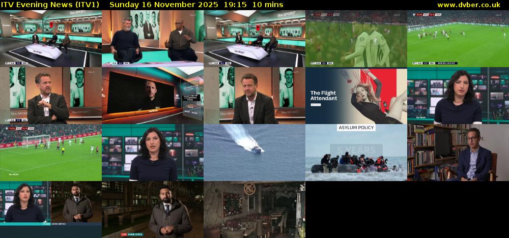 ITV Evening News (ITV1) Sunday 16 November 2025 19:15 - 19:25
