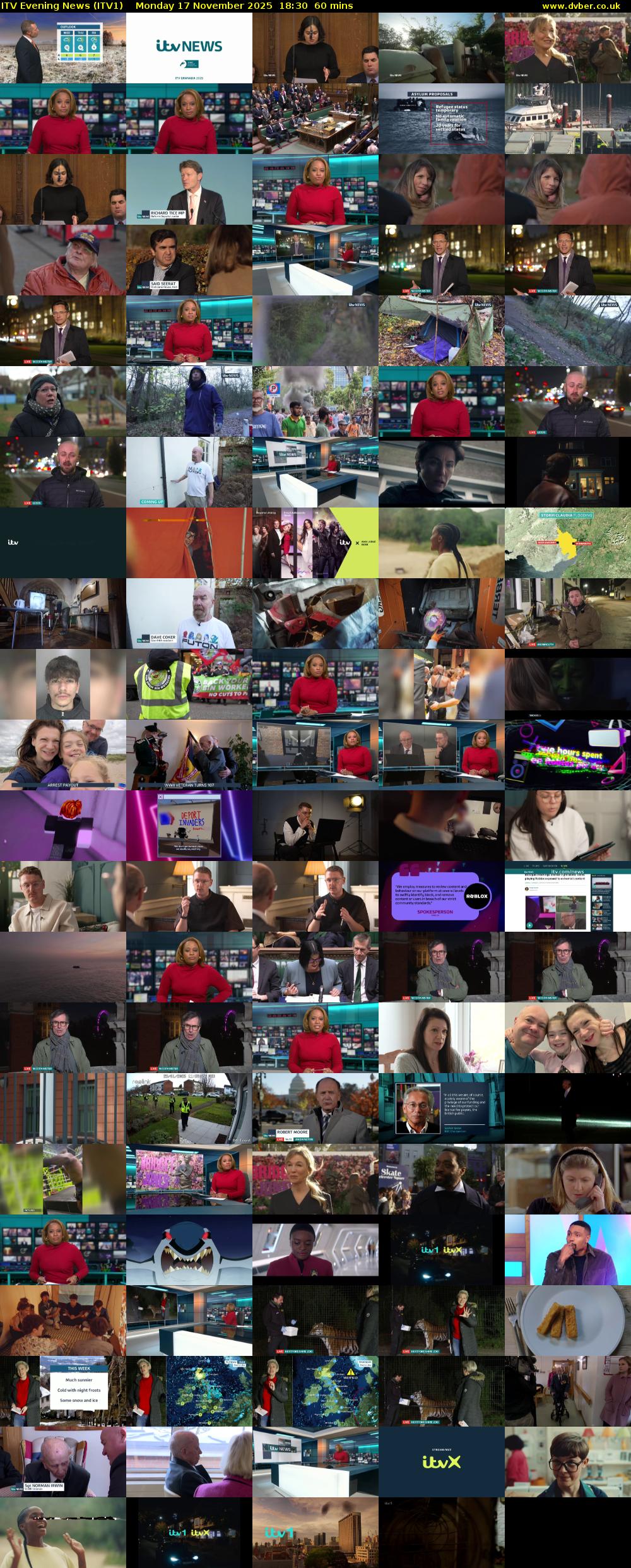 ITV Evening News (ITV1) Monday 17 November 2025 18:30 - 19:30