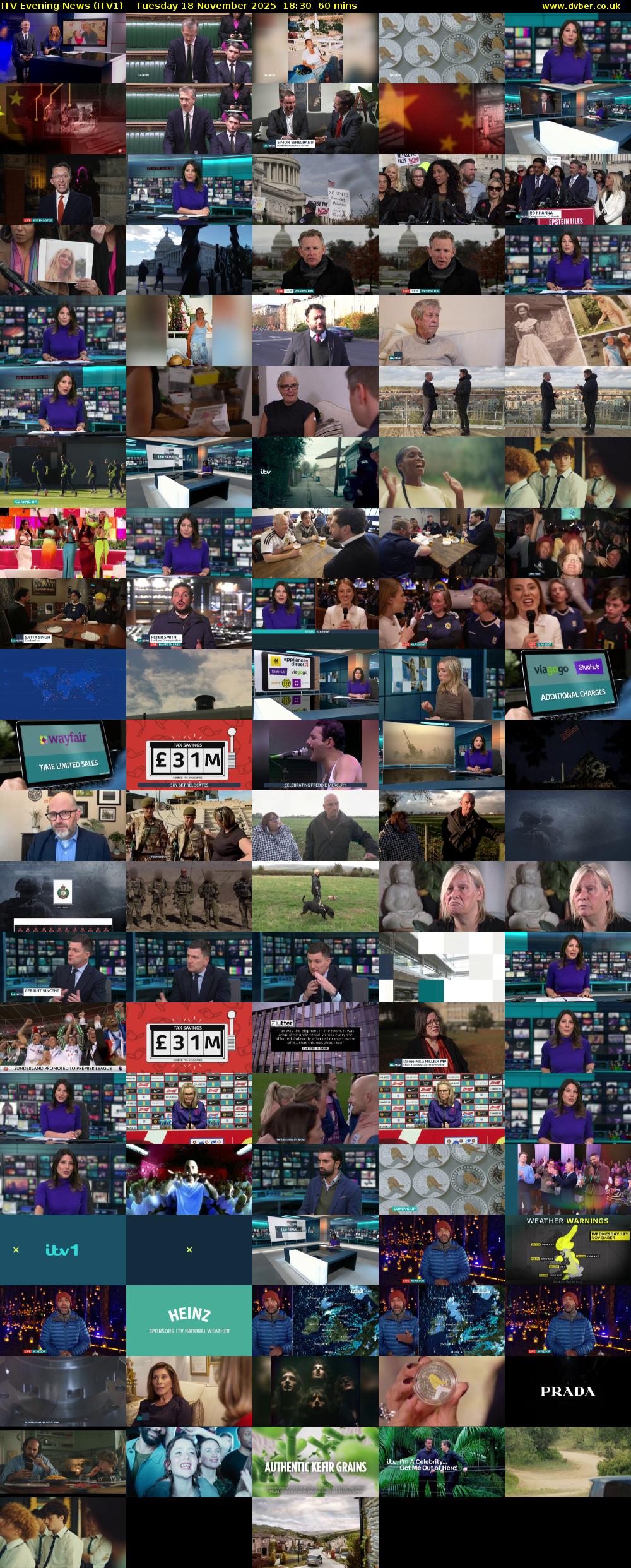 ITV Evening News (ITV1) Tuesday 18 November 2025 18:30 - 19:30