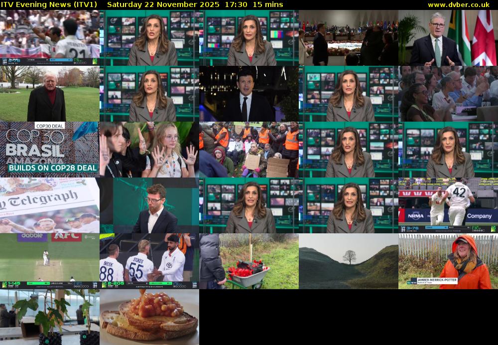 ITV Evening News (ITV1) Saturday 22 November 2025 17:30 - 17:45