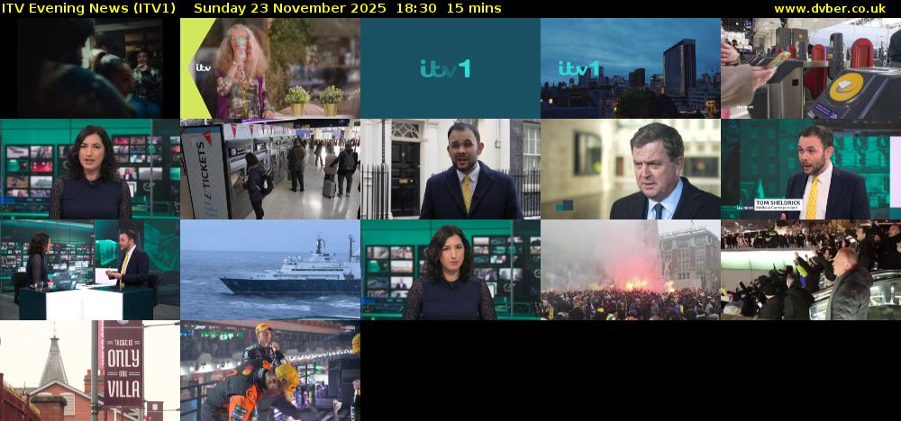 ITV Evening News (ITV1) Sunday 23 November 2025 18:30 - 18:45