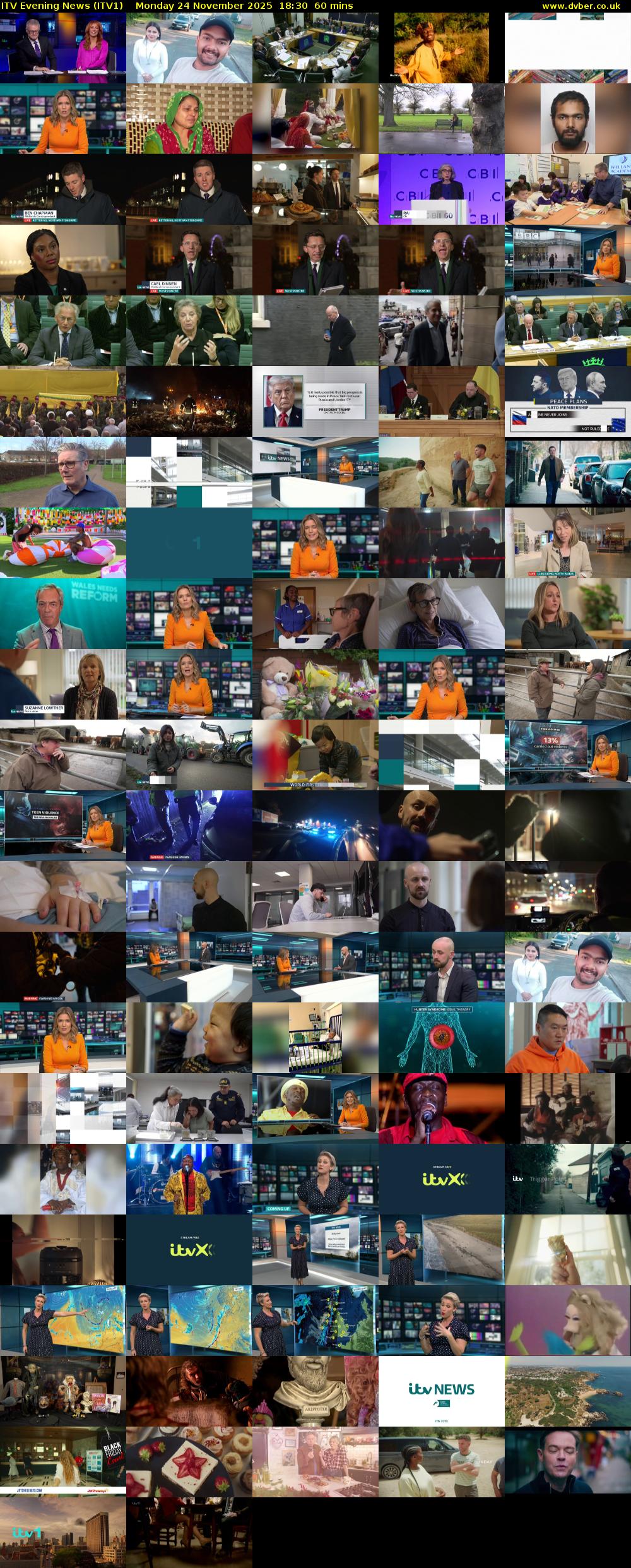 ITV Evening News (ITV1) Monday 24 November 2025 18:30 - 19:30