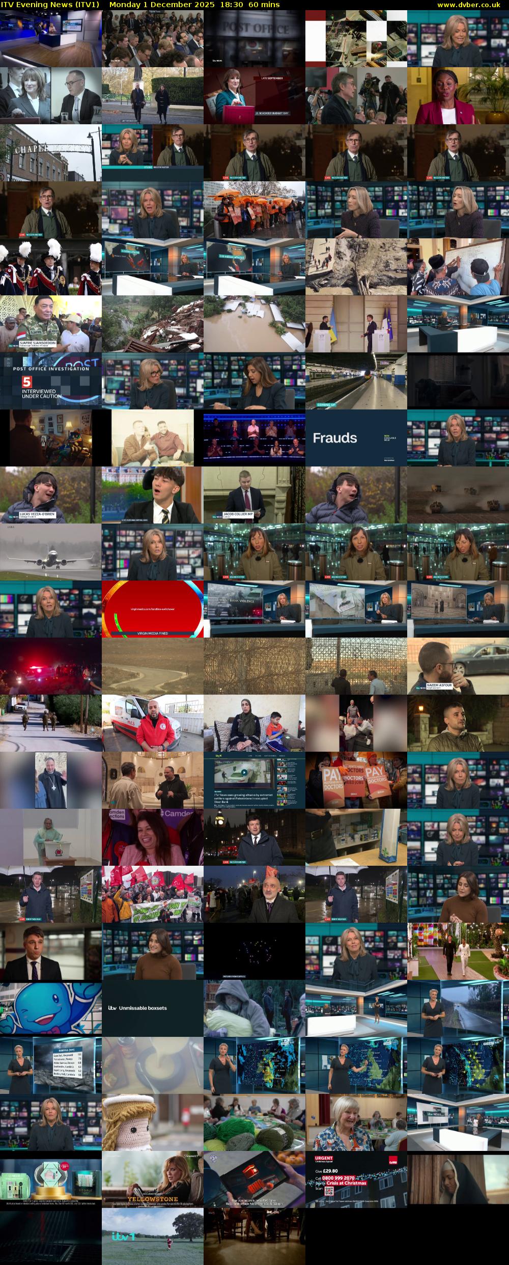 ITV Evening News (ITV1) Monday 1 December 2025 18:30 - 19:30