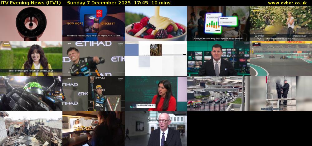 ITV Evening News (ITV1) Sunday 7 December 2025 17:45 - 17:55