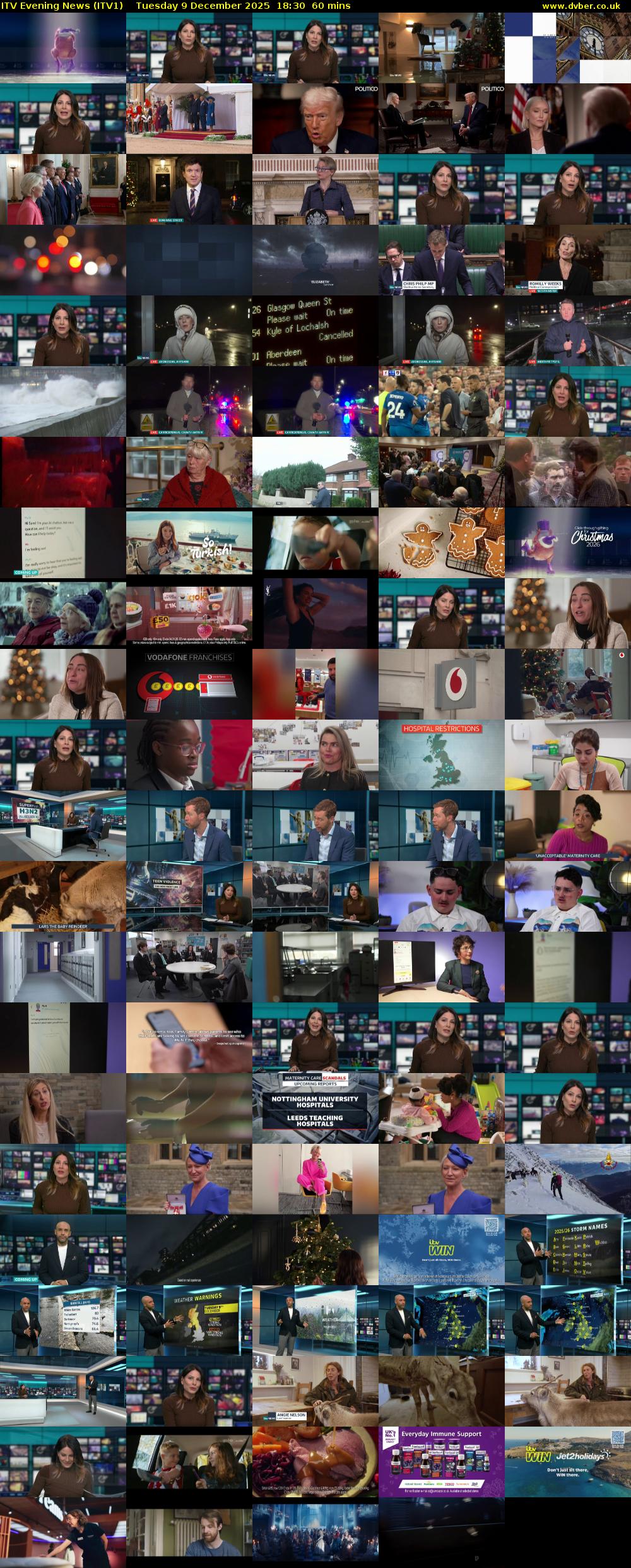ITV Evening News (ITV1) Tuesday 9 December 2025 18:30 - 19:30