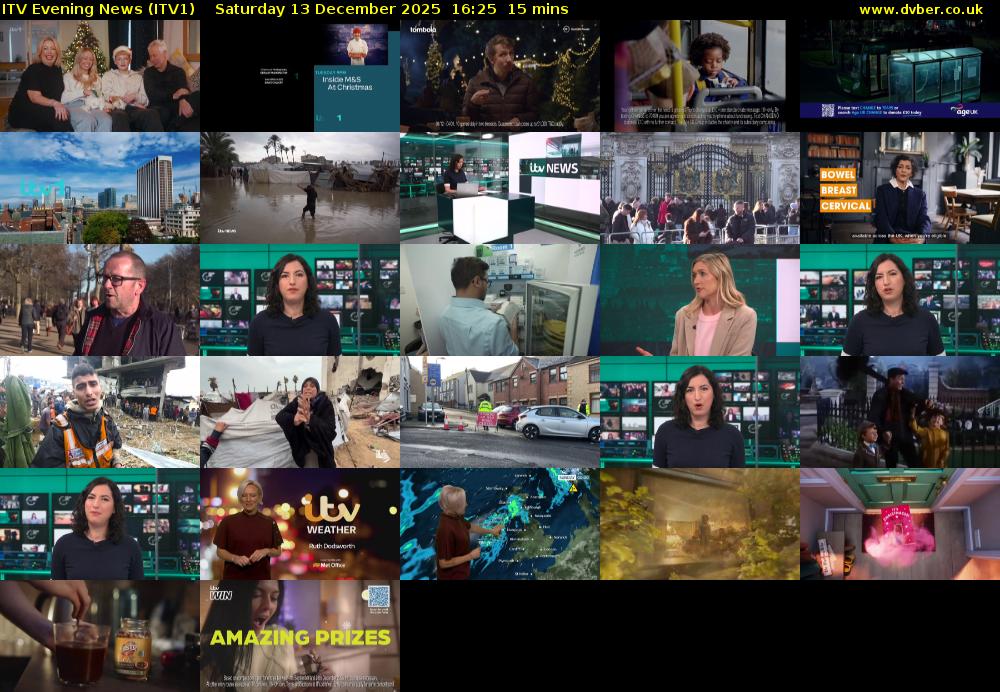 ITV Evening News (ITV1) Saturday 13 December 2025 16:25 - 16:40