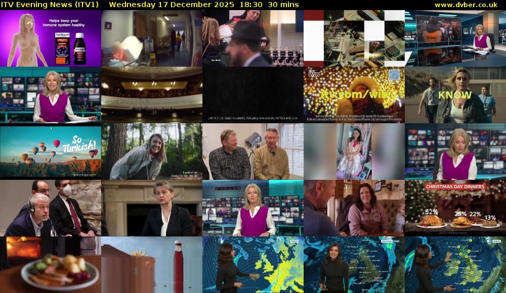 ITV Evening News (ITV1) Wednesday 17 December 2025 18:30 - 19:00