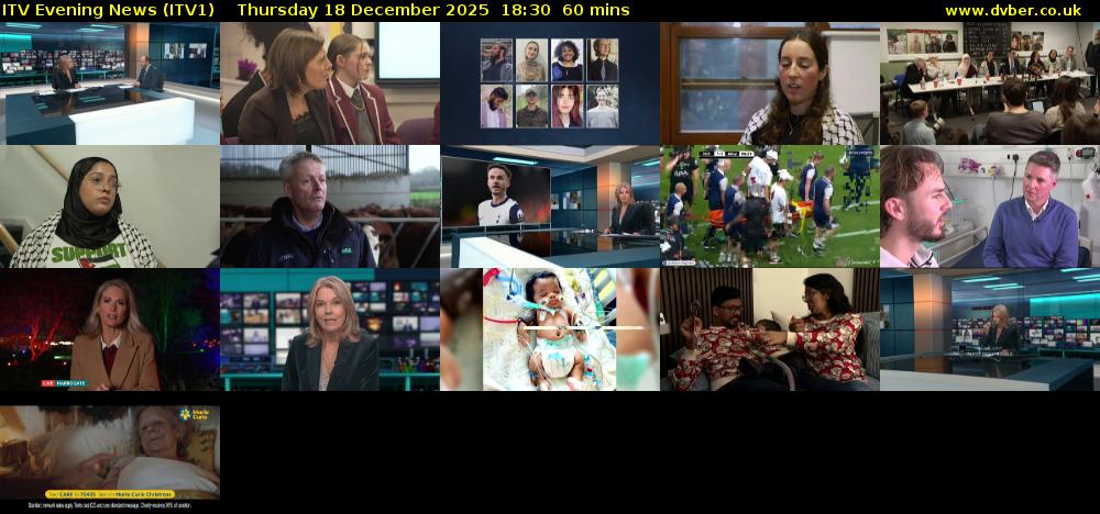 ITV Evening News (ITV1) Thursday 18 December 2025 18:30 - 19:30