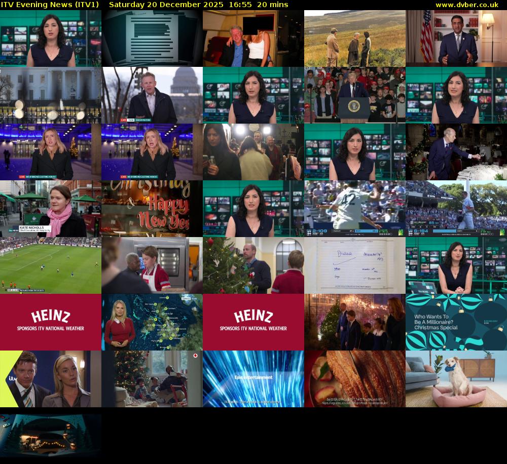 ITV Evening News (ITV1) Saturday 20 December 2025 16:55 - 17:15