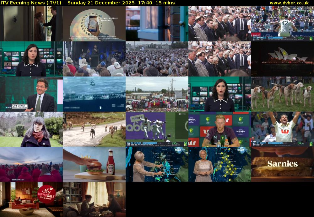 ITV Evening News (ITV1) Sunday 21 December 2025 17:40 - 17:55