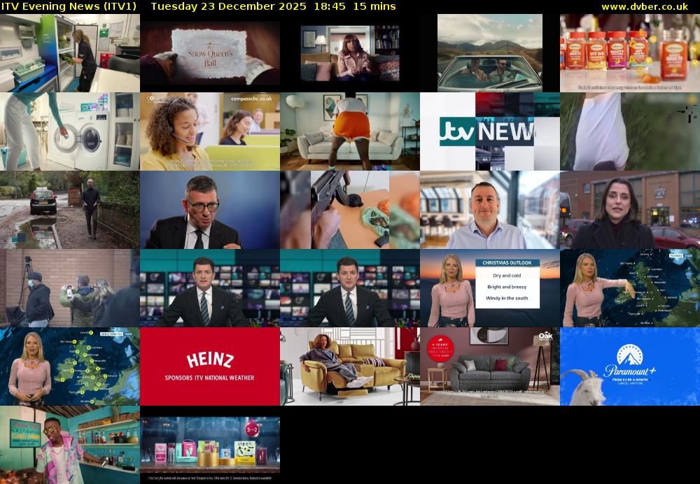 ITV Evening News (ITV1) Tuesday 23 December 2025 18:45 - 19:00