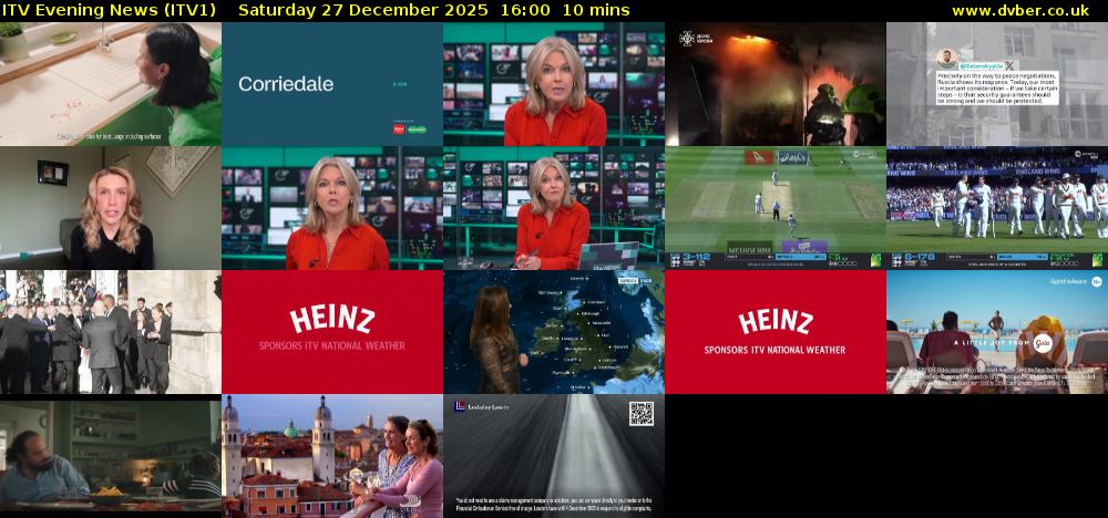ITV Evening News (ITV1) Saturday 27 December 2025 16:00 - 16:10