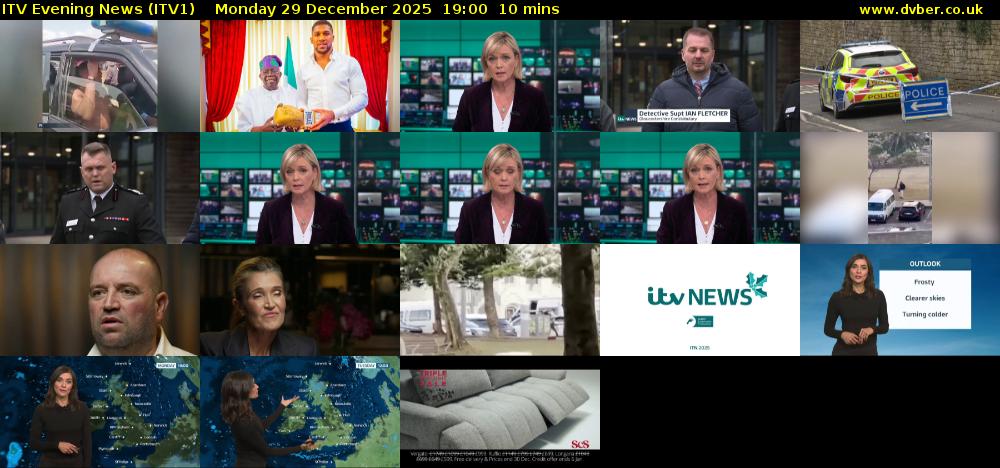 ITV Evening News (ITV1) Monday 29 December 2025 19:00 - 19:10
