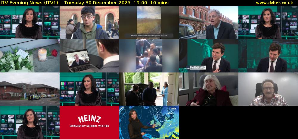 ITV Evening News (ITV1) Tuesday 30 December 2025 19:00 - 19:10