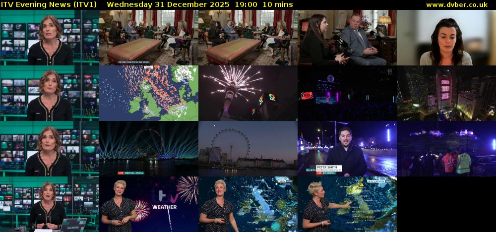 ITV Evening News (ITV1) Wednesday 31 December 2025 19:00 - 19:10