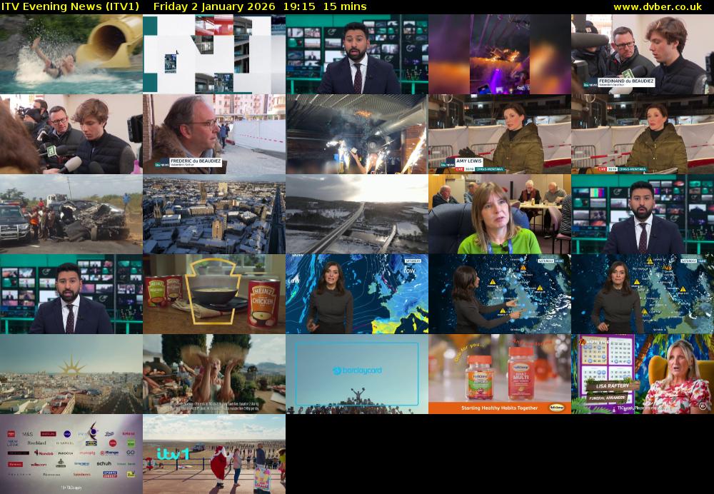 ITV Evening News (ITV1) Friday 2 January 2026 19:15 - 19:30