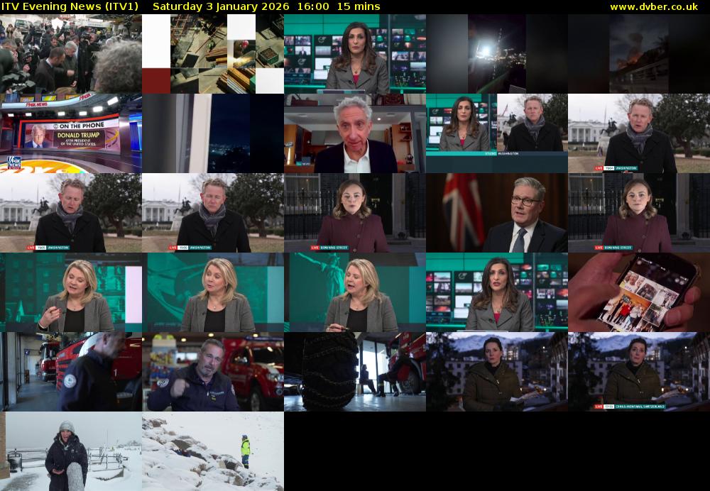 ITV Evening News (ITV1) Saturday 3 January 2026 16:00 - 16:15