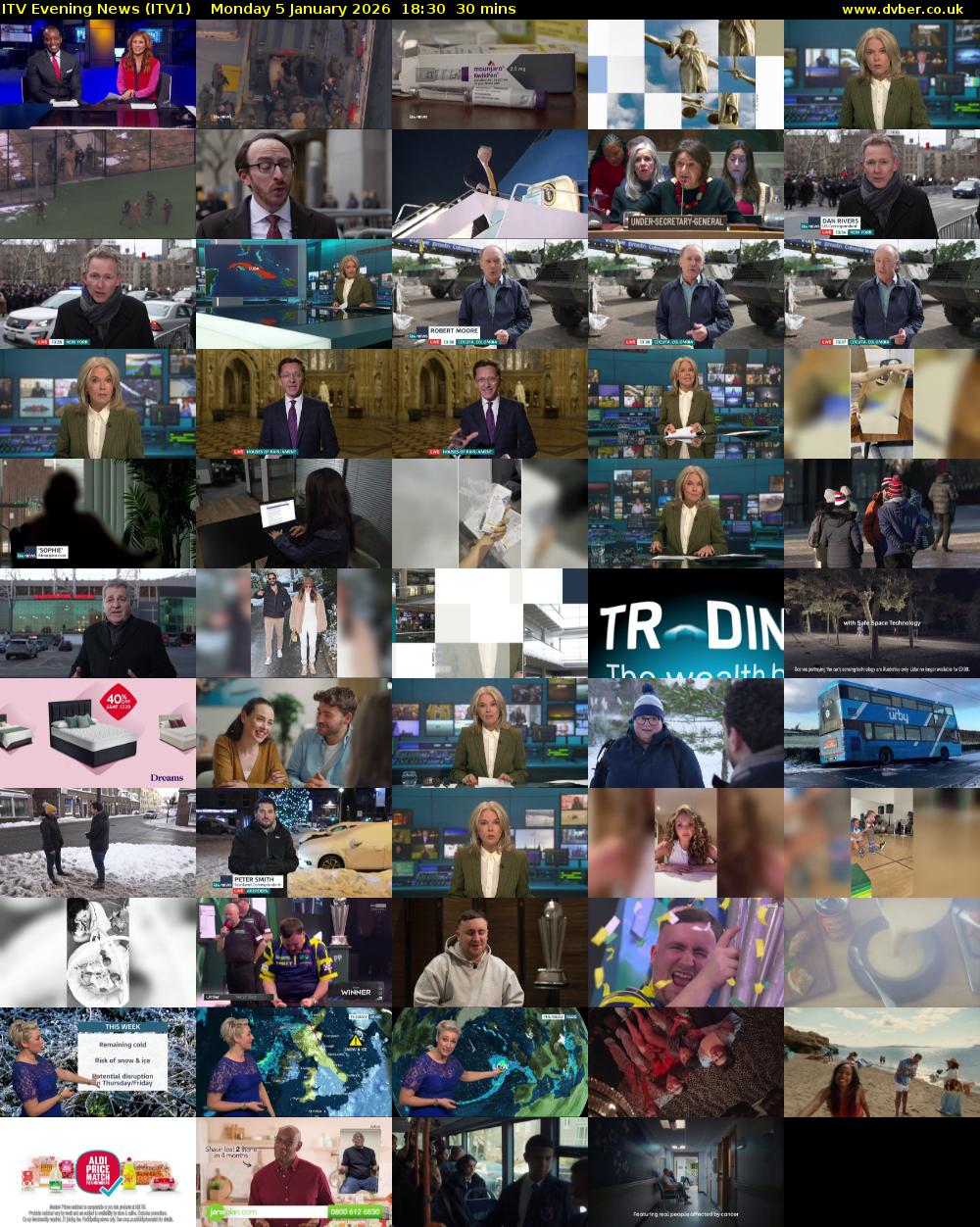 ITV Evening News (ITV1) Monday 5 January 2026 18:30 - 19:00