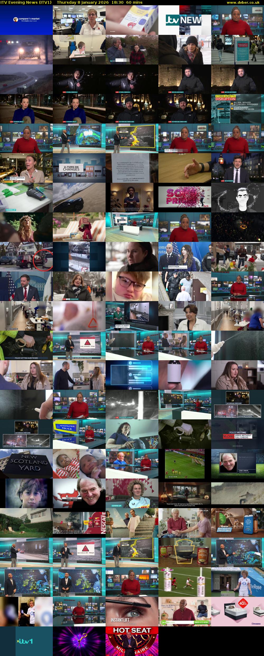 ITV Evening News (ITV1) Thursday 8 January 2026 18:30 - 19:30