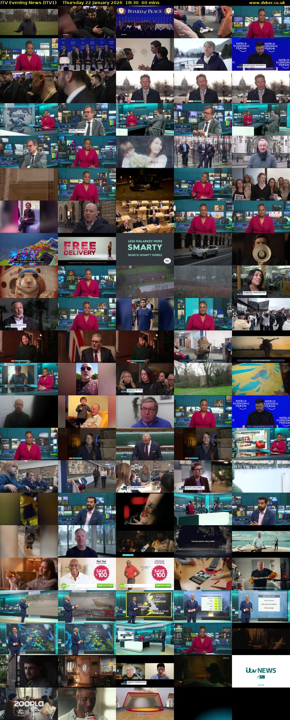 ITV Evening News (ITV1) Thursday 22 January 2026 18:30 - 19:30