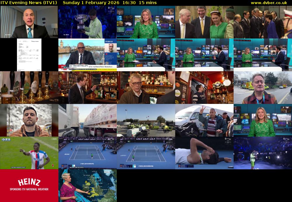 ITV Evening News (ITV1) Sunday 1 February 2026 16:30 - 16:45