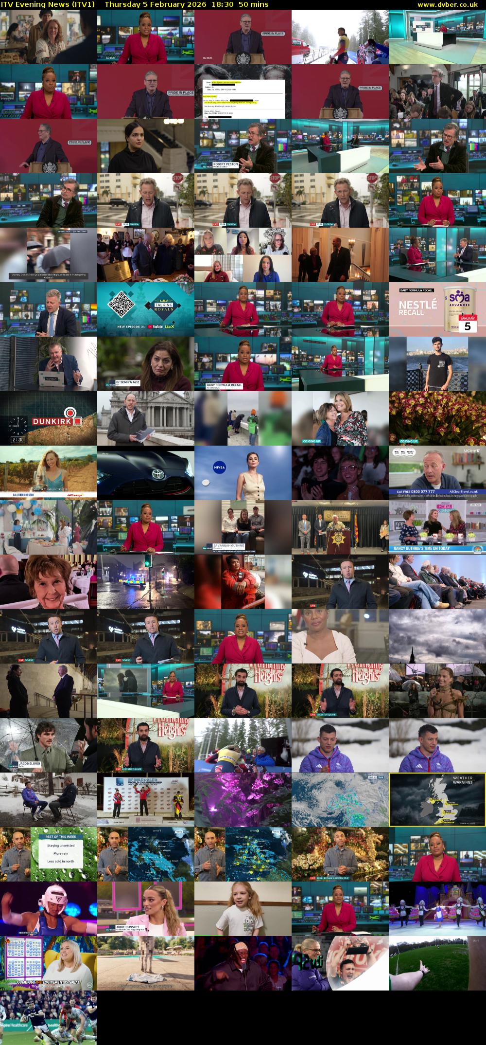 ITV Evening News (ITV1) Thursday 5 February 2026 18:30 - 19:20