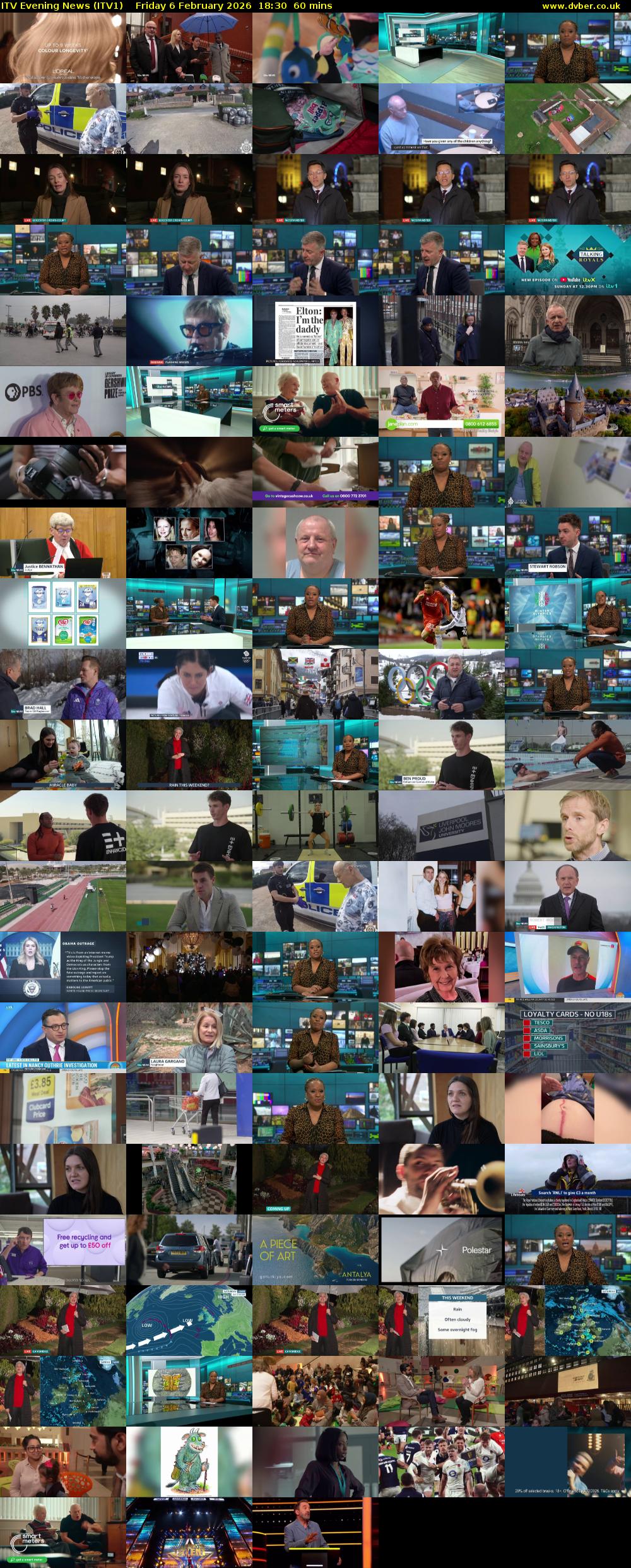 ITV Evening News (ITV1) Friday 6 February 2026 18:30 - 19:30