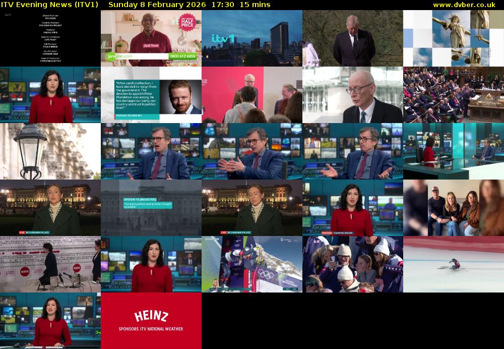 ITV Evening News (ITV1) Sunday 8 February 2026 17:30 - 17:45