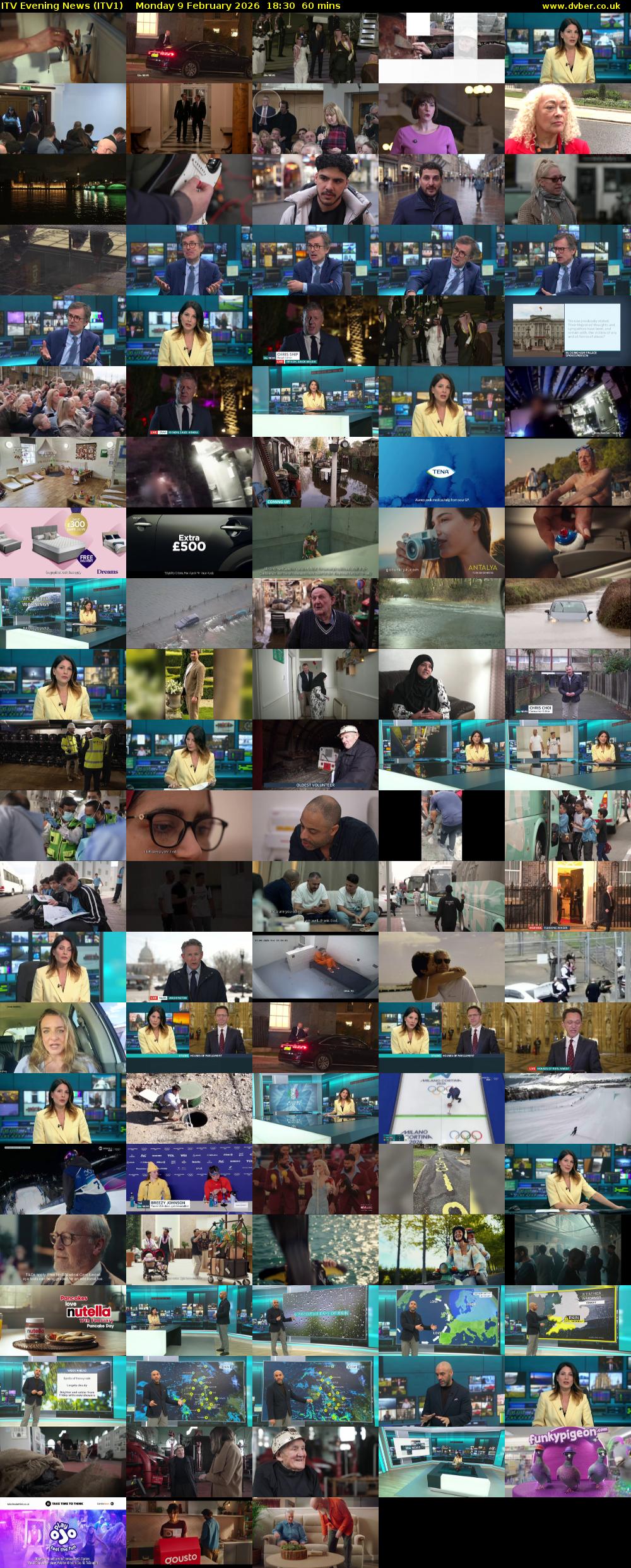 ITV Evening News (ITV1) Monday 9 February 2026 18:30 - 19:30