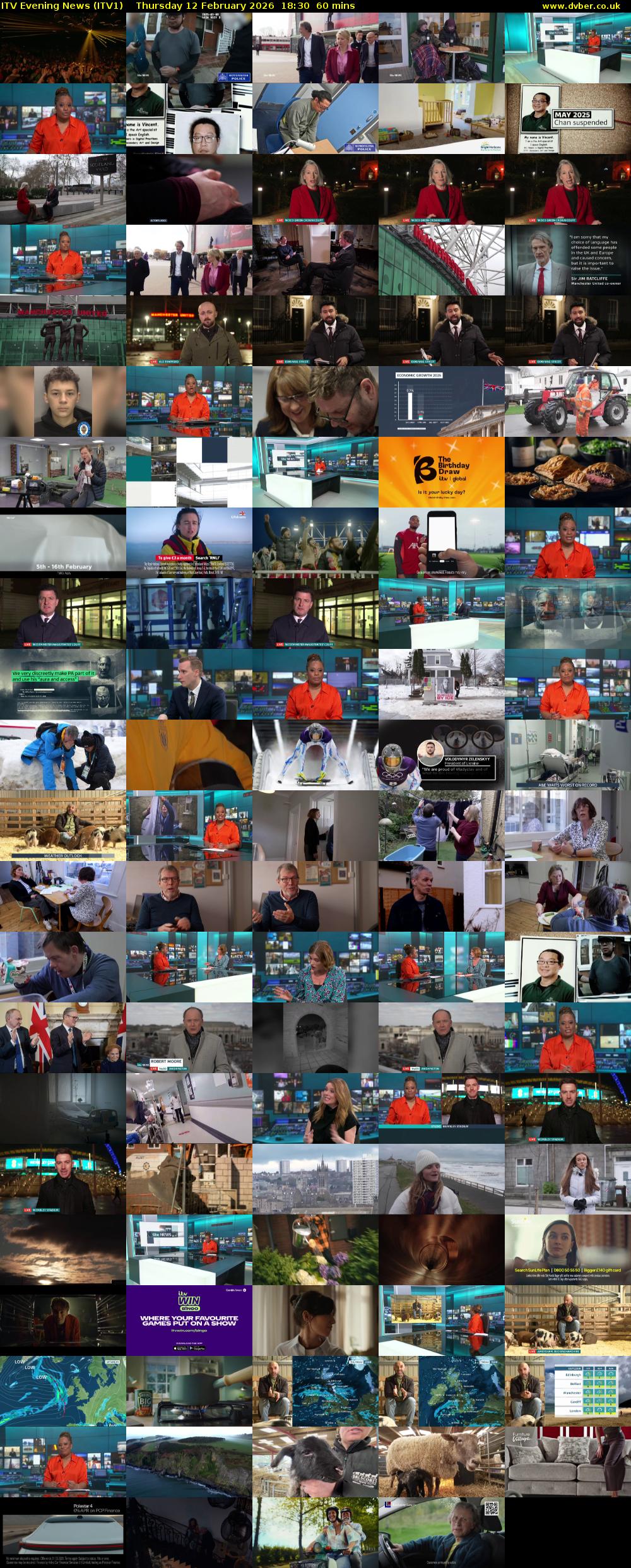 ITV Evening News (ITV1) Thursday 12 February 2026 18:30 - 19:30