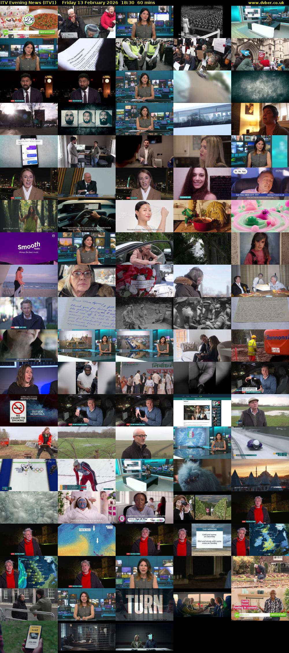 ITV Evening News (ITV1) Friday 13 February 2026 18:30 - 19:30