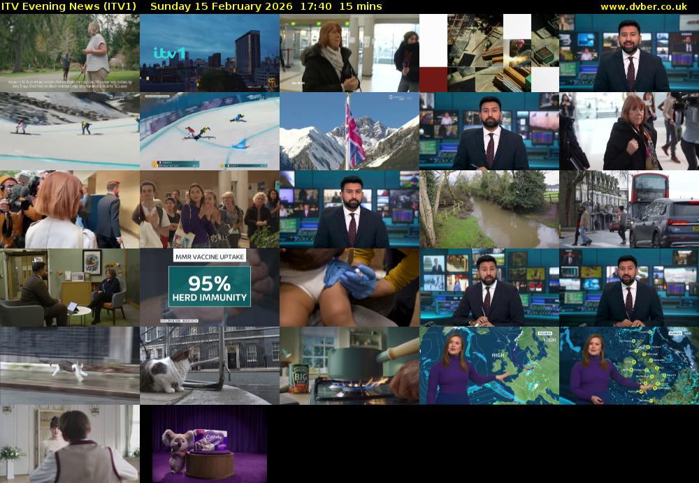 ITV Evening News (ITV1) Sunday 15 February 2026 17:40 - 17:55
