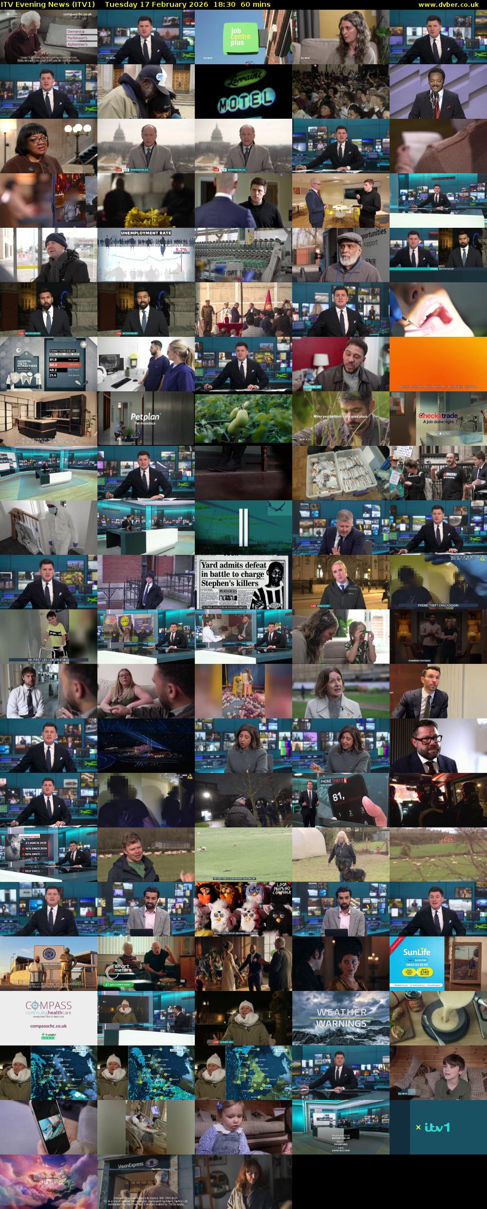 ITV Evening News (ITV1) Tuesday 17 February 2026 18:30 - 19:30