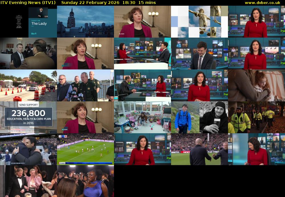 ITV Evening News (ITV1) Sunday 22 February 2026 18:30 - 18:45