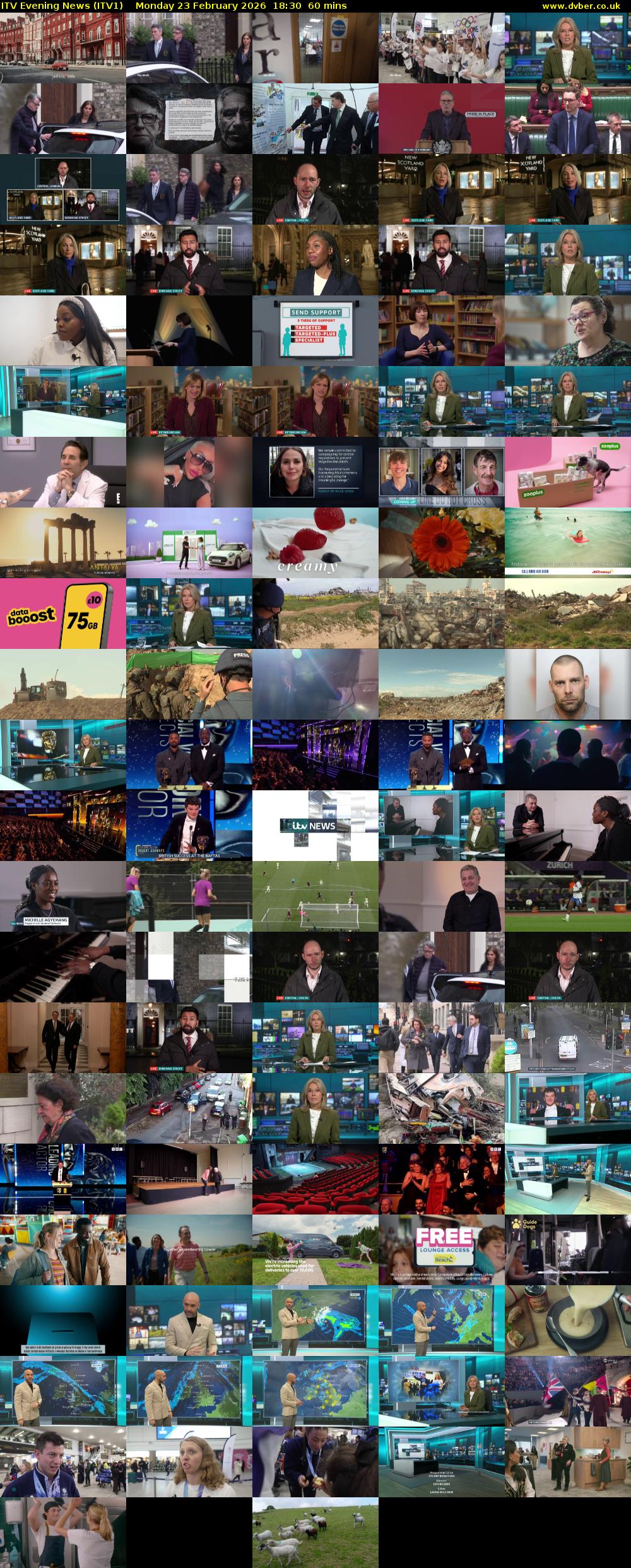 ITV Evening News (ITV1) Monday 23 February 2026 18:30 - 19:30